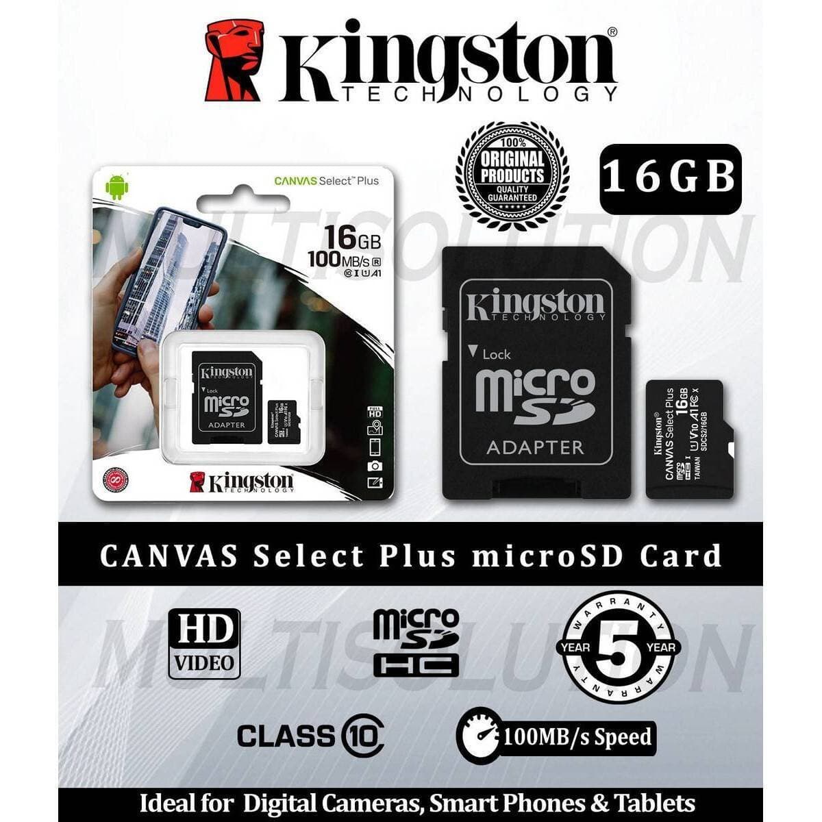 Kingston 16GB Micro Canvas Memory Card 100MB Read Speed