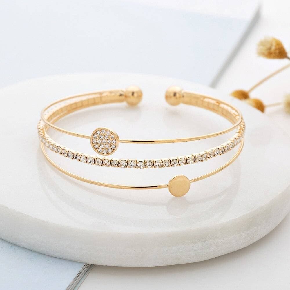Women Bracelet Classic Crystal Rhinestone Stretch Shiny Bracelet