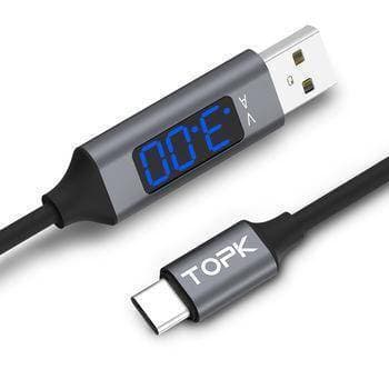 TOPK AC32 LED Display USB  Voltage & Current Display Type C Cable