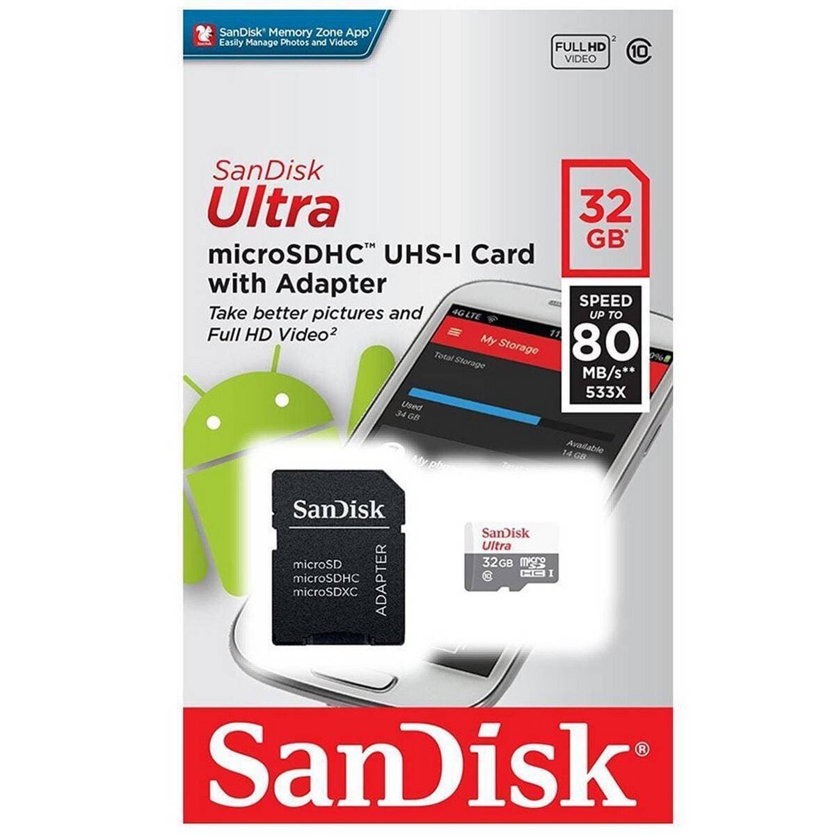 SanDisk 32Gb Ultra MicroSDXC Memory Card