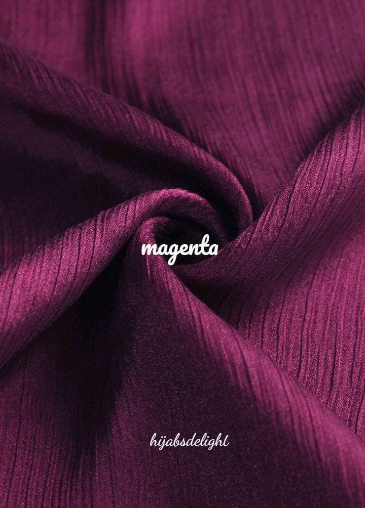 Crinkle Silk Hijab Magenta Color
