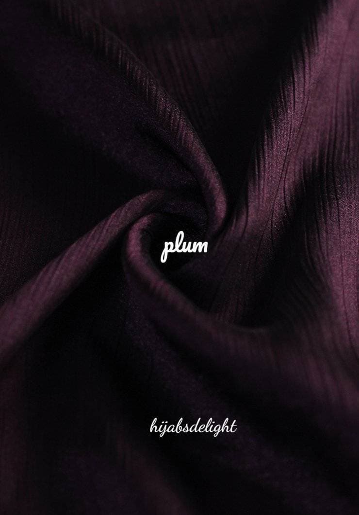 Crinkle Silk Hijab Plum Color