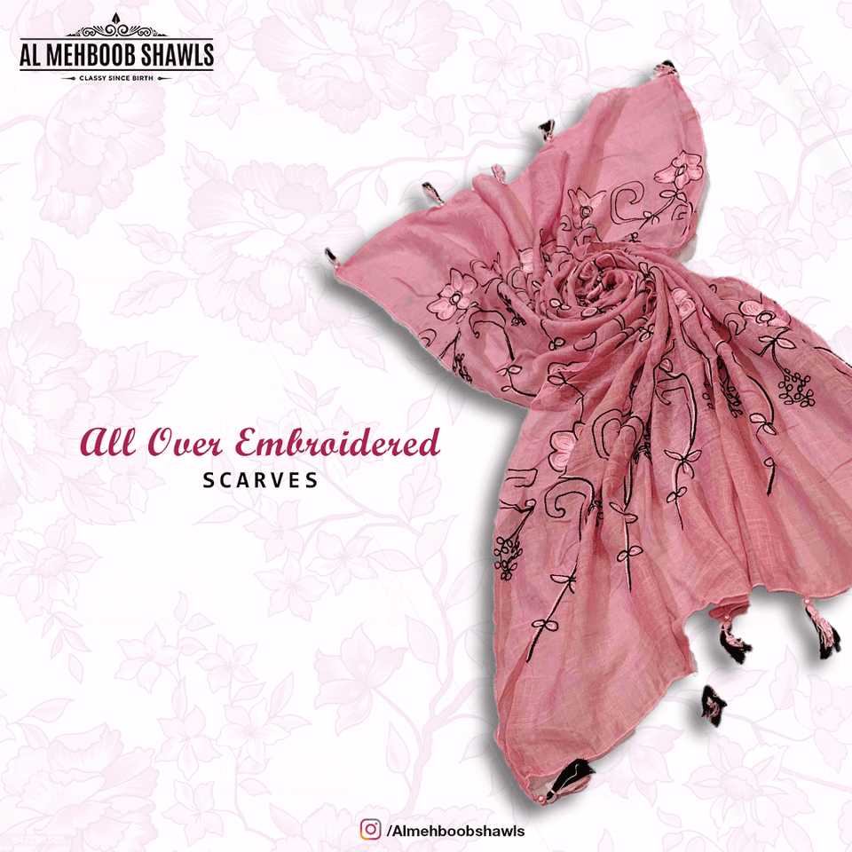 All Over Embroidered Scarves