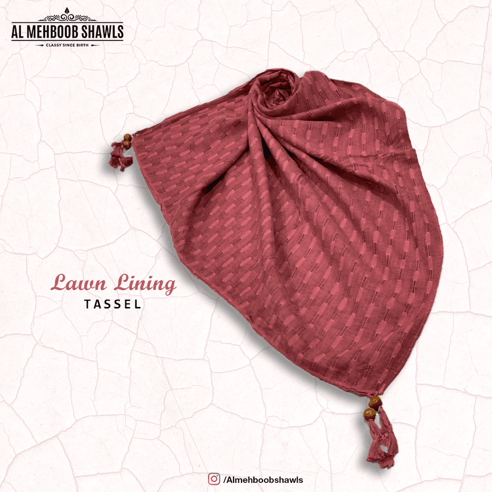 Lawn Lining Tassel Scarfs
