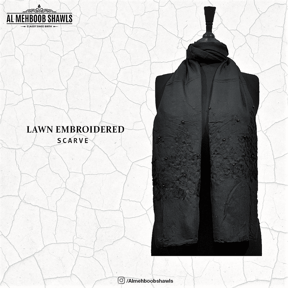 Lawn Embroidered Scarves - High Quality