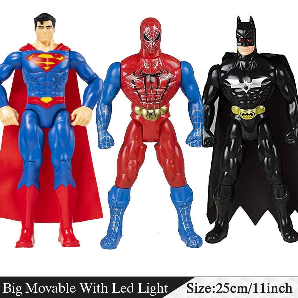3 Pcs Set - Big Large Size Action Figures Toys Movable With Led Light - Size 28cm / 11 inch