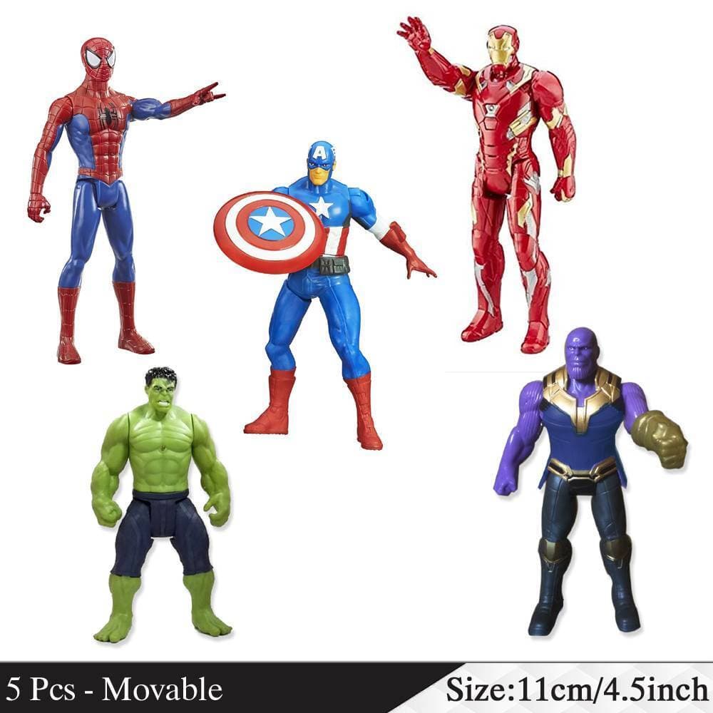 5 Pcs Set - Action Figures Small Toys Movable - Size 11cm / 4.5 inch