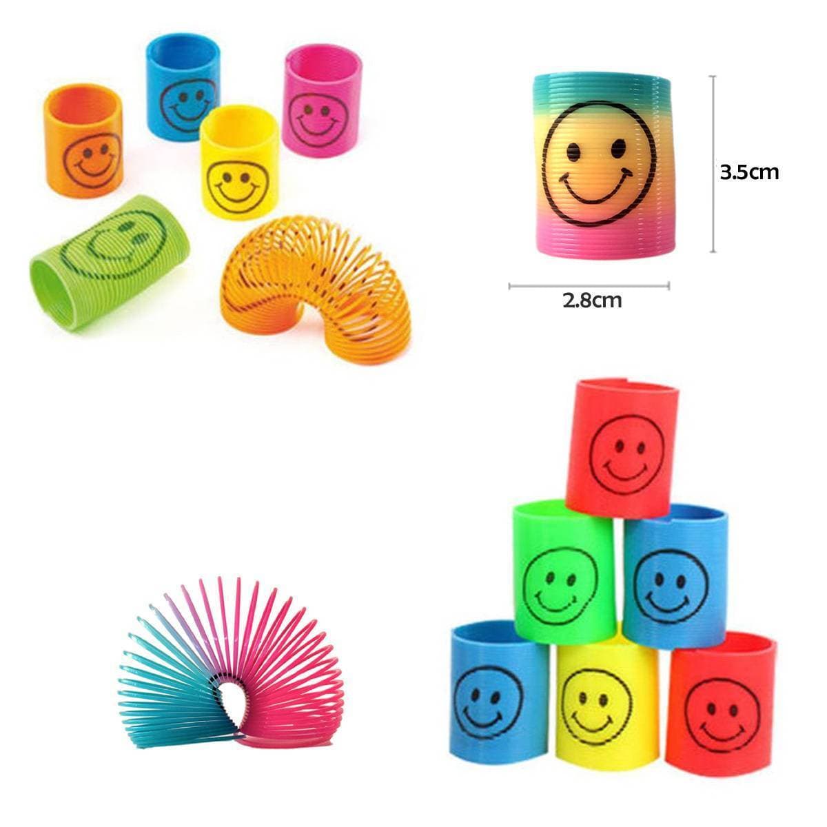 6 Pcs Set - Happy Smiley Face Mini Rainbow Magic Spring Fun Toy