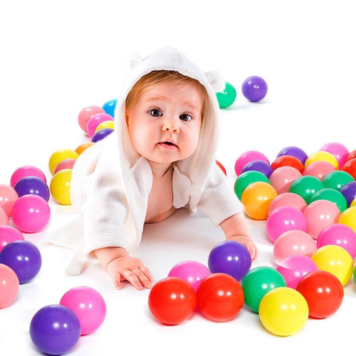 Pack of 12 / 24 / 48 Pcs - Soft Tent Balls Set for Kids and Boys Toys Plastic Ball Multicolor