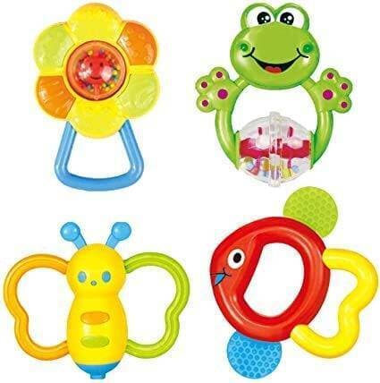 4 Pcs - Baby Rattles and Teether Toys For Kids Rattles For Babies