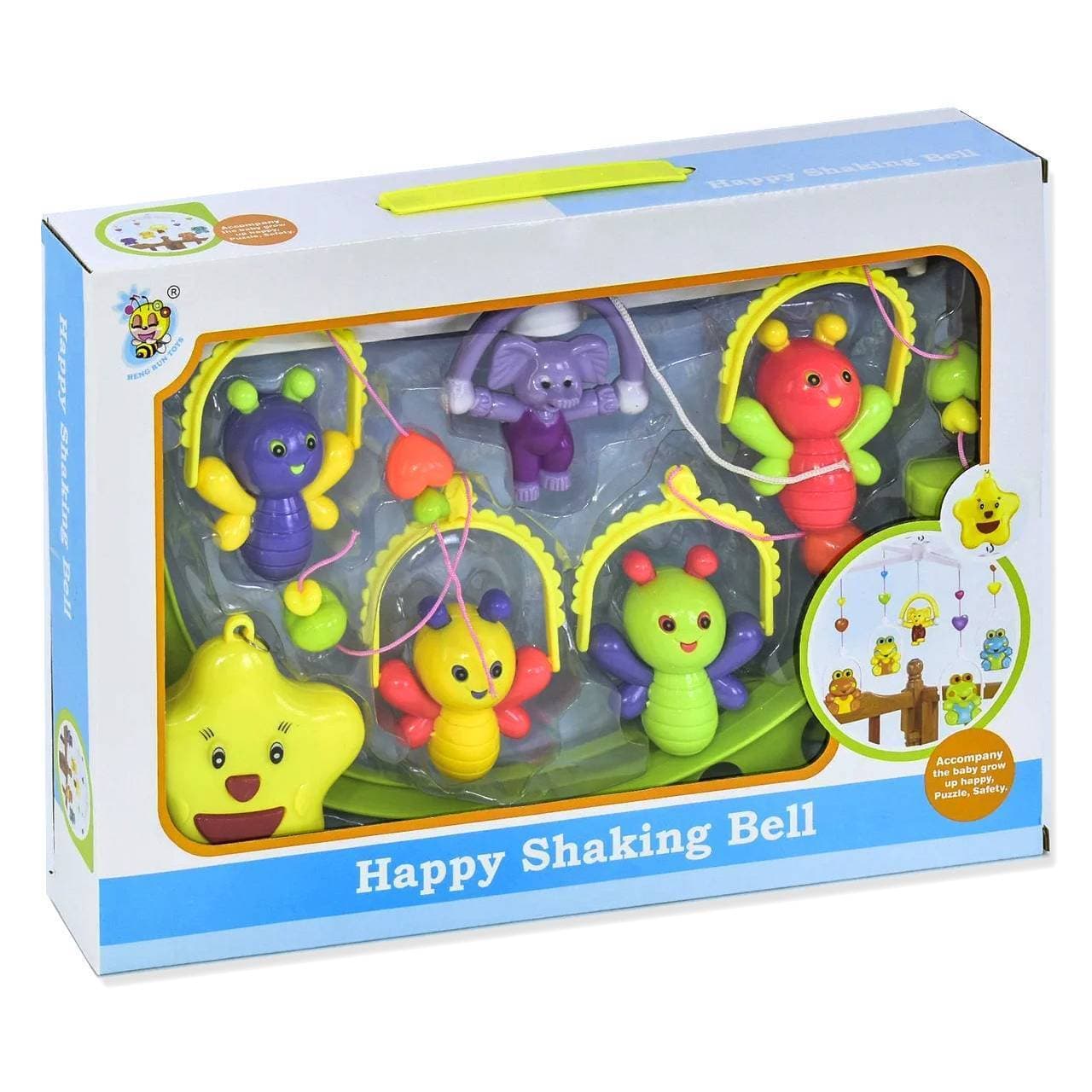 Musical Baby Cot Mobile Hanging Windup Toy - Happy Shaking Bed Bell Coat Toys
