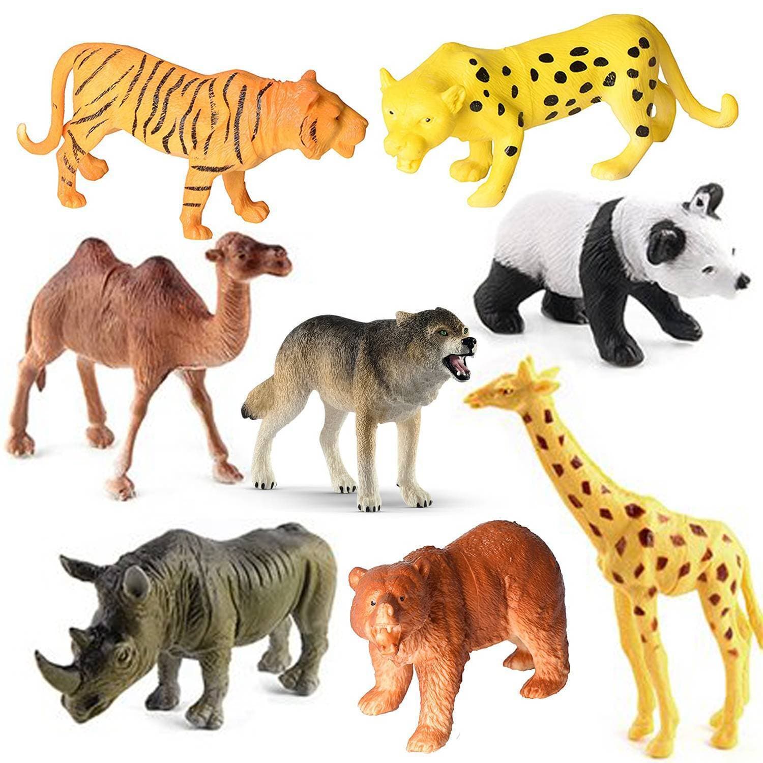 Wild Animal Jungle Zoo Toy Set - Large Size 17cm / 6.8 Inch