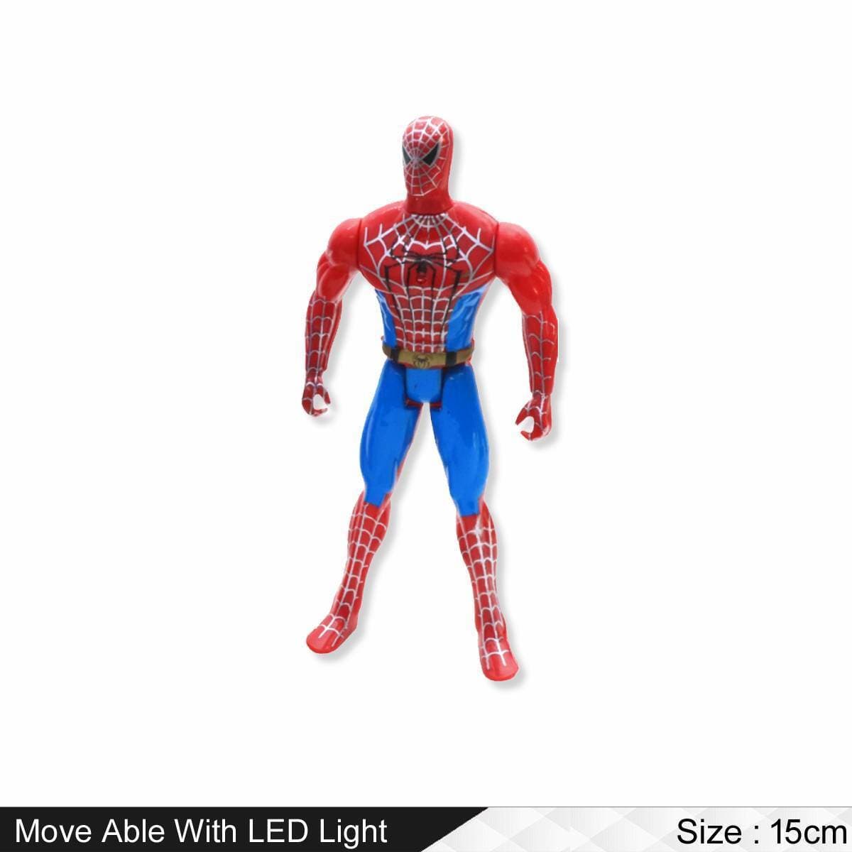 Marvel Avengers Superhero Action Figures Toys For Kids and Boys - Spiderman - Movable With Led Light - Size 15cm