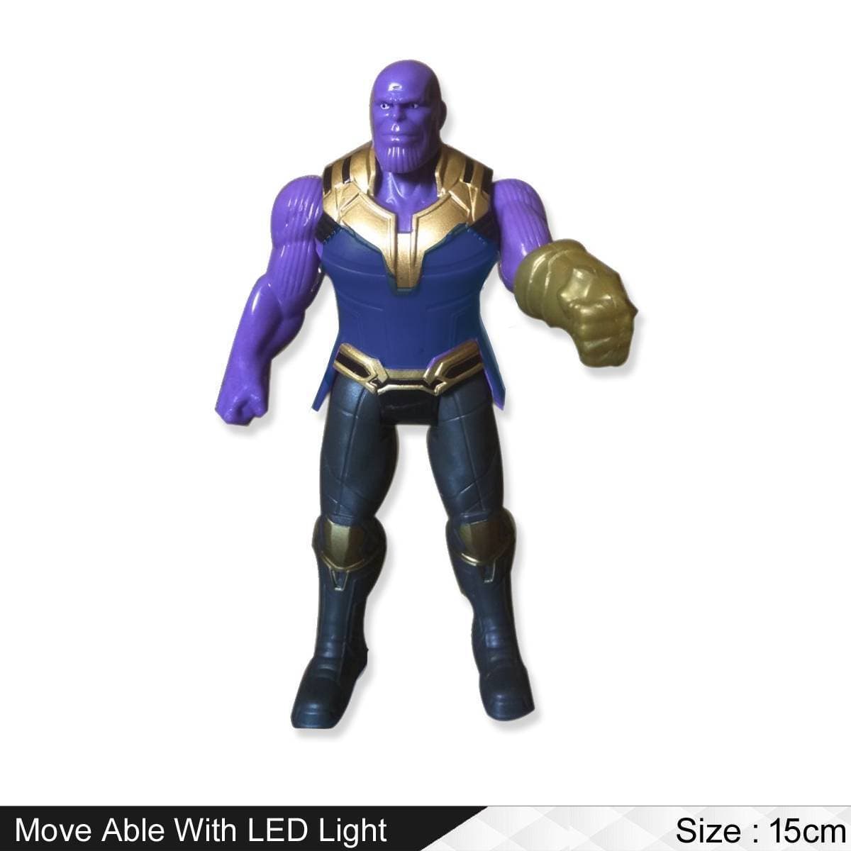 Thanos Marvel Avengers Superhero Action Figures Toys For Kids and Boys - Movable With Led Light - Size 15cm