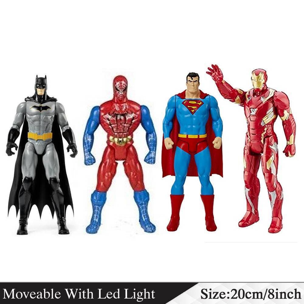 4 Pcs Set - Action Figures Toys Movable With Led Light - Size 20cm / 8 inch
