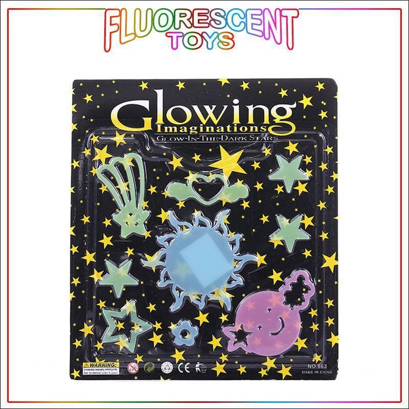 Imported Fluorescent 3D Night Glowing Stars and Sun Shape Wall & Ceiling Decoration
