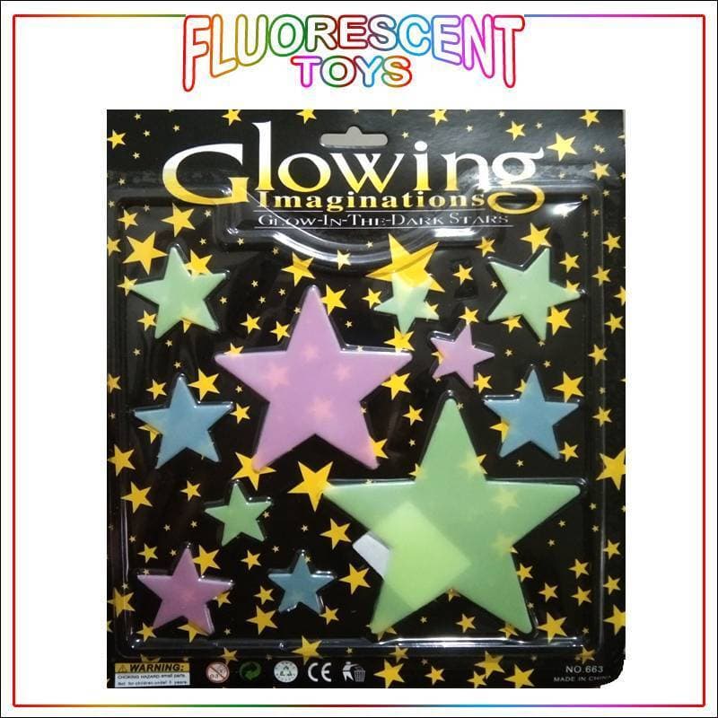 Imported Fluorescent 3D Night Glowing Stars Shape Wall & Ceiling Decoration