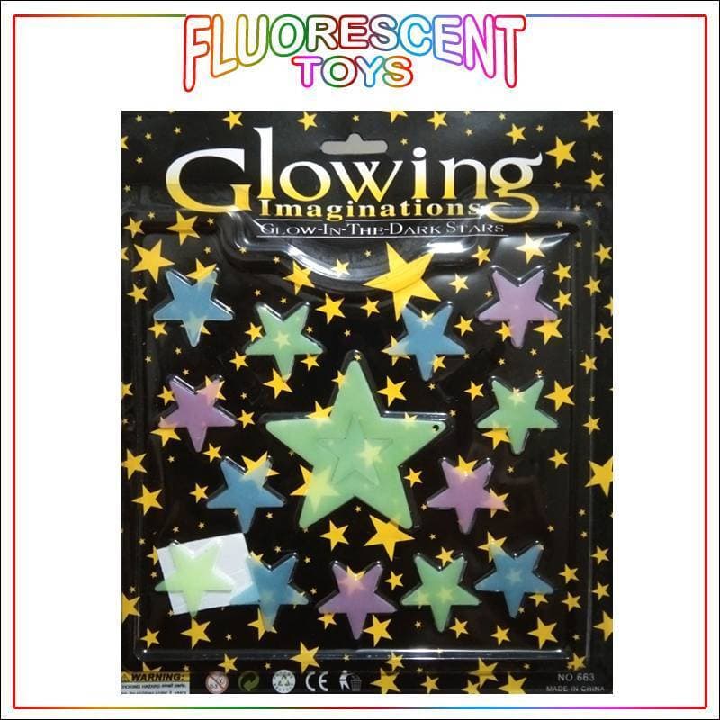 Fluorescent 3D Night Glowing Stars Shape Wall & Ceiling Decoration 01