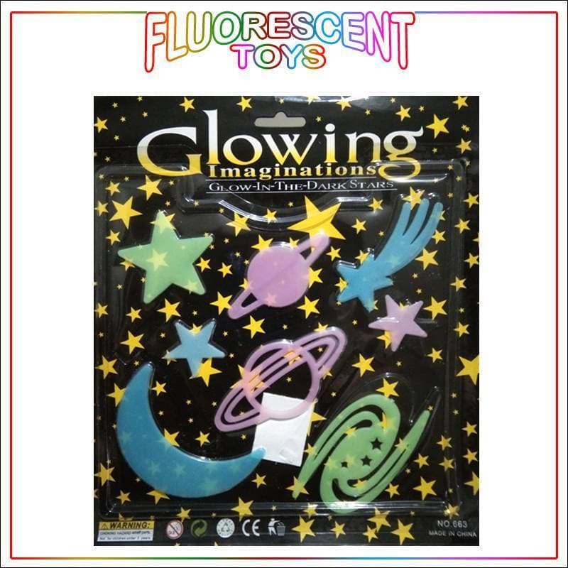 Fluorescent 3D Night Glowing Stars and Moon Shape Wall & Ceiling Decoration 02