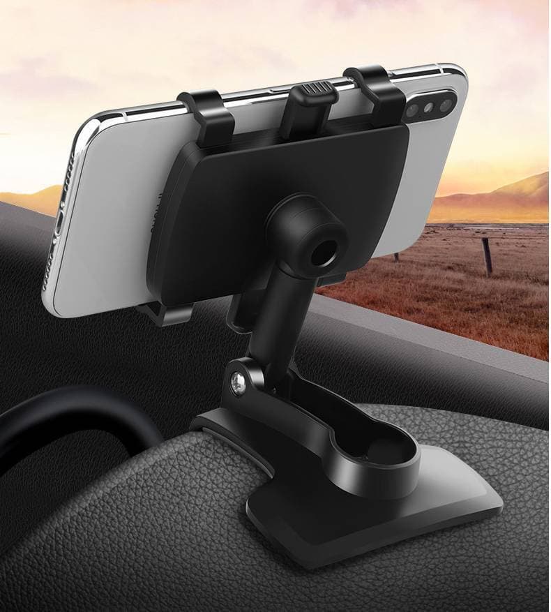 YB20-3 Car Mobile Phone Holder 360 Degree Stand Dashboard Rear View Mirror Sunshade Baffle GPS Mount