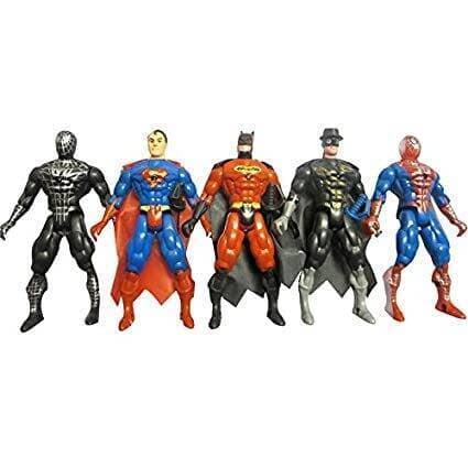 5 Pcs Set - Marvel Avengers and DC Superhero Action Figures Toys For Kids and Boys - Size 11cm