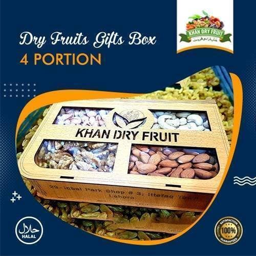 Fruiteria Dry Fruit Gift Basket- Wood Quality Nuts Almond | 4 Items A Box 900gm Dray Fruits In Box