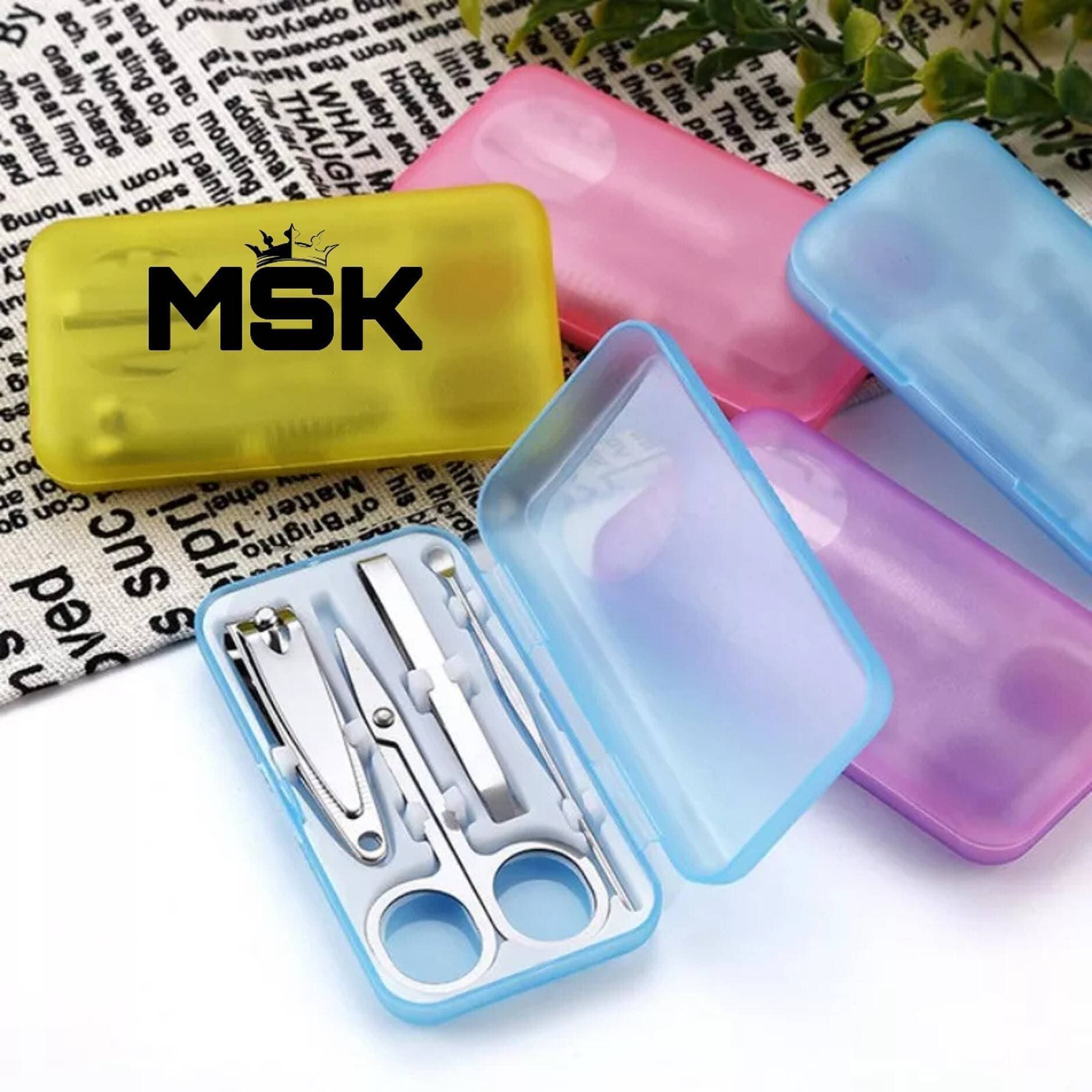4in1 Set of Nail Art Manicure Tools Set Nails Clipper Scissors Tweezer Manicure Sets Case For Nail Manicure