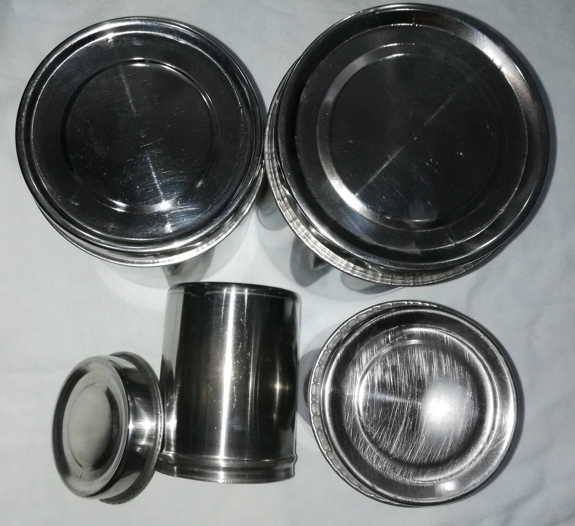 Stainless Steel Masala Jar Masala Box 4 Pieces Small Medium Large and Extra large