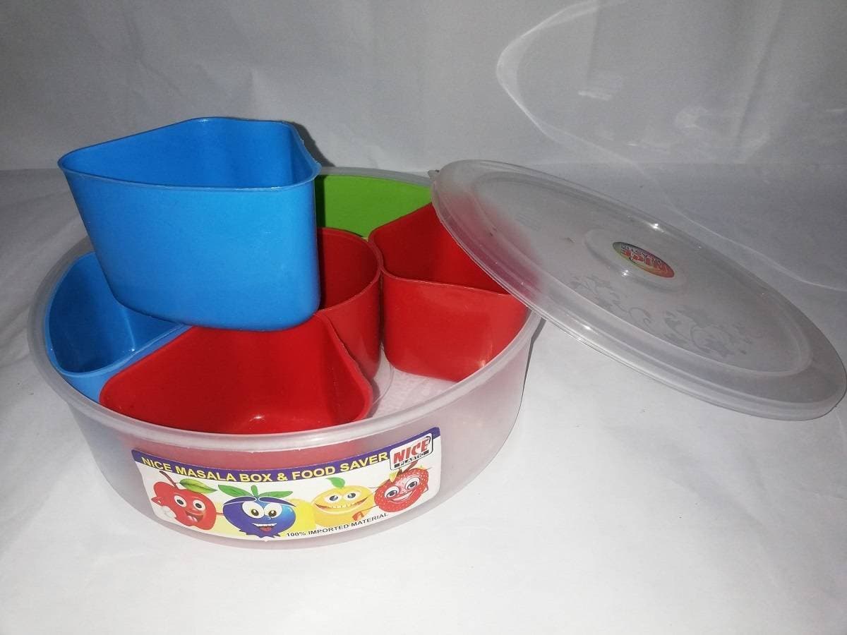 Masala Box, Spice Box Salt and Pepper box Multi Colour Round Shape