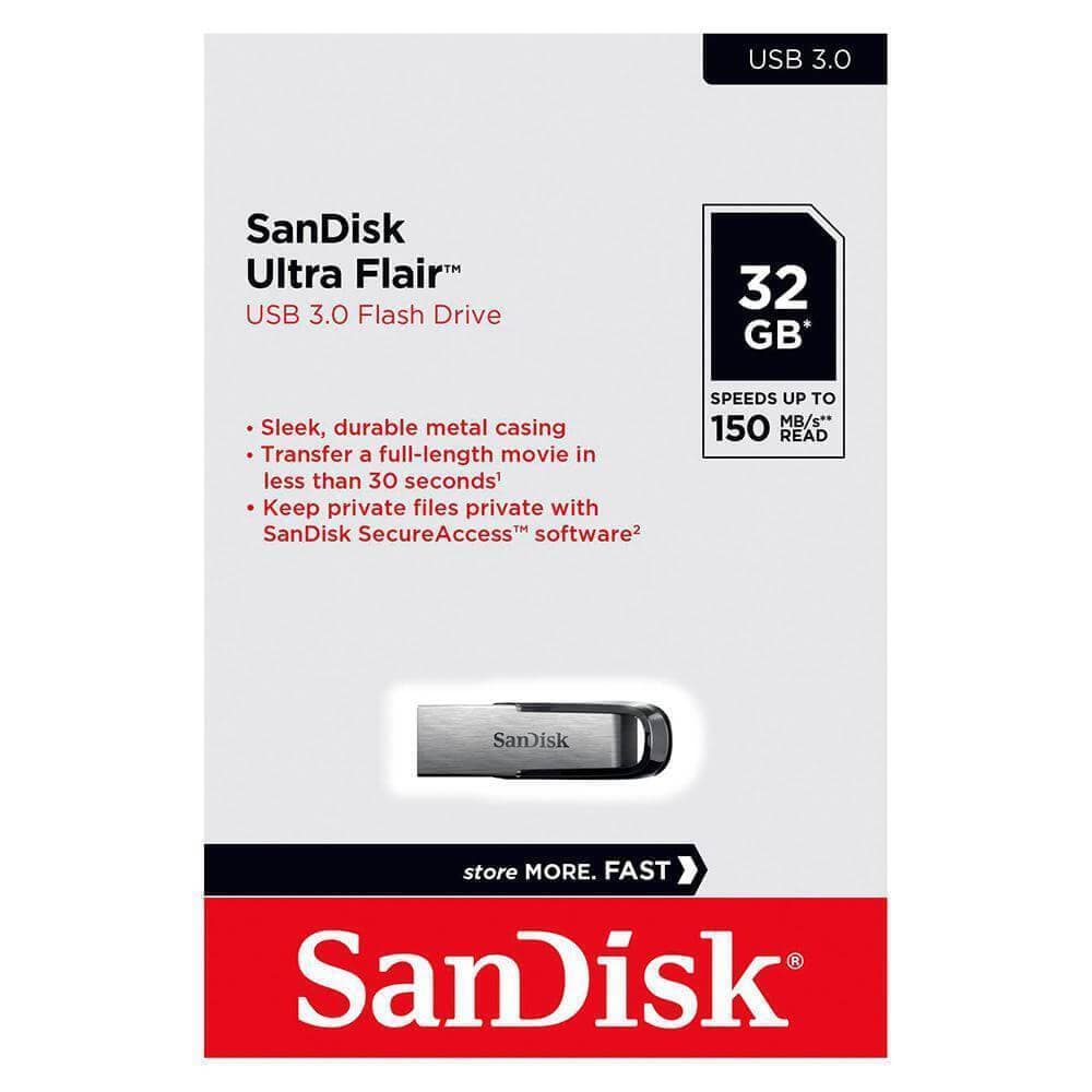 SanDisk Ultra Flair 32GB USB 3.0 Flash Drive - 150MB/s Read