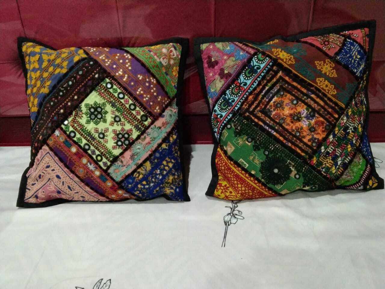 Pack of 2 - Multicolor Patchwork Cushion Covers