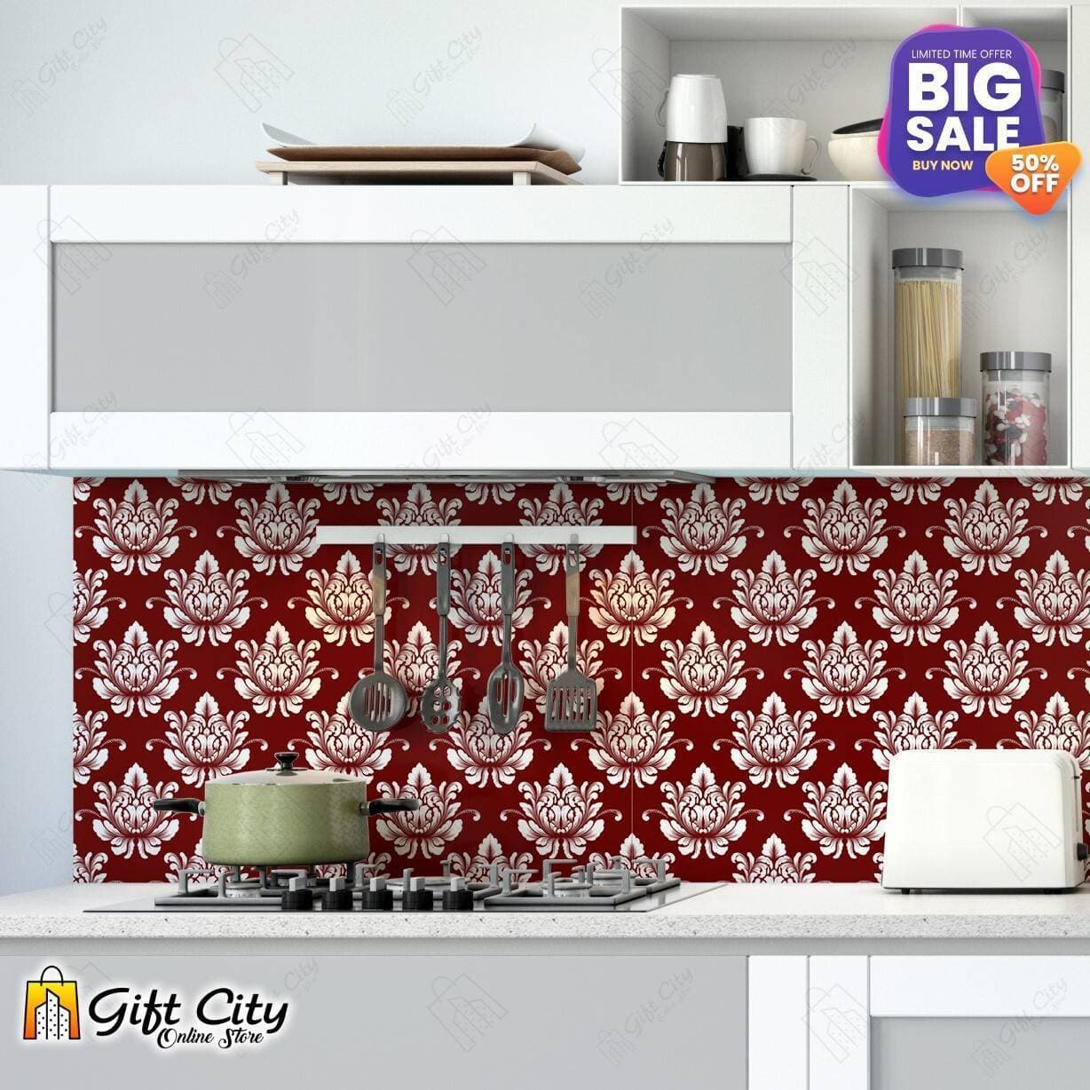 Tile Stickers Pack of 102 Pcs. 12x12 cm Brown and White Pattern Design
