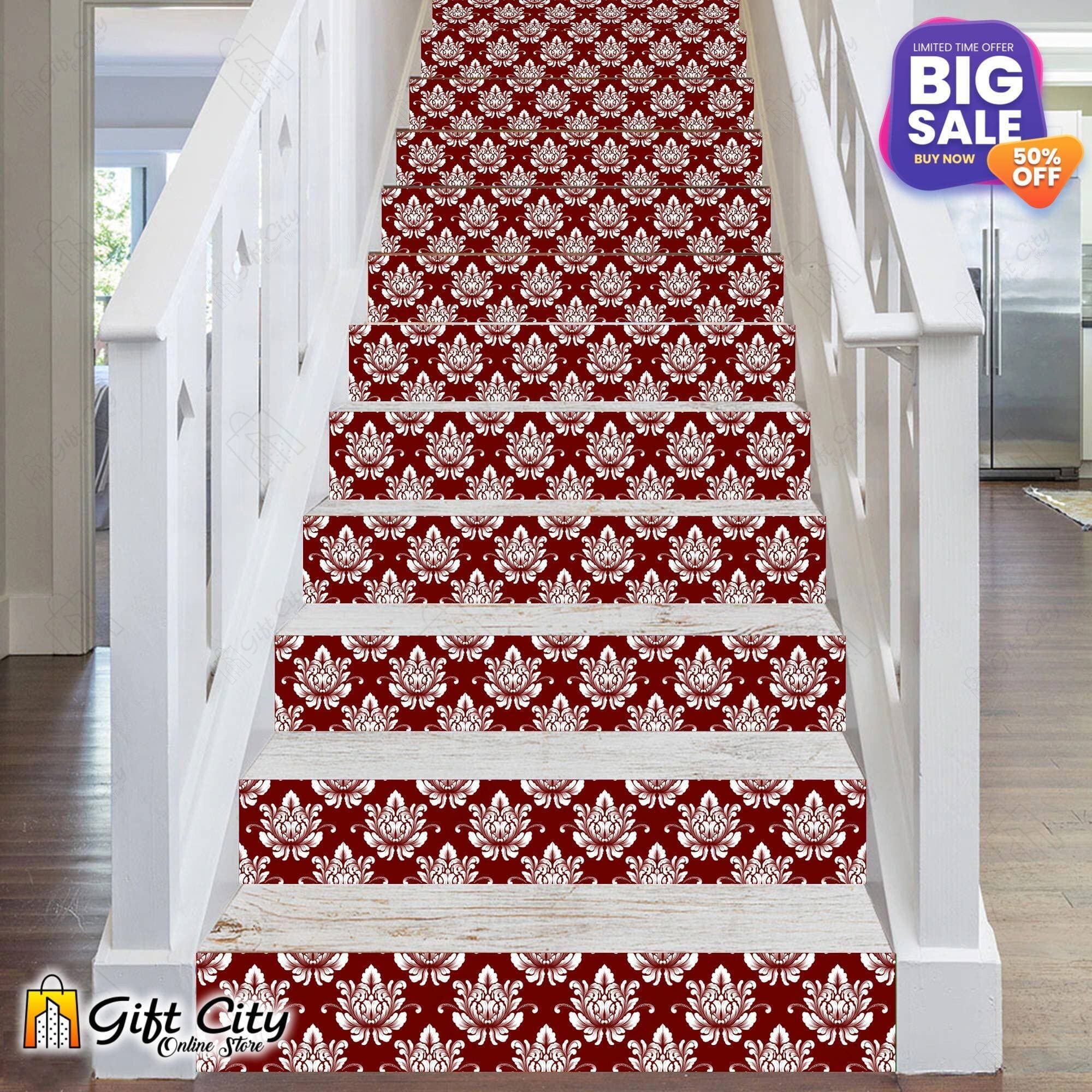 Tile Stickers Pack of 24 Pcs. 12x12 cm Brown and White Pattern