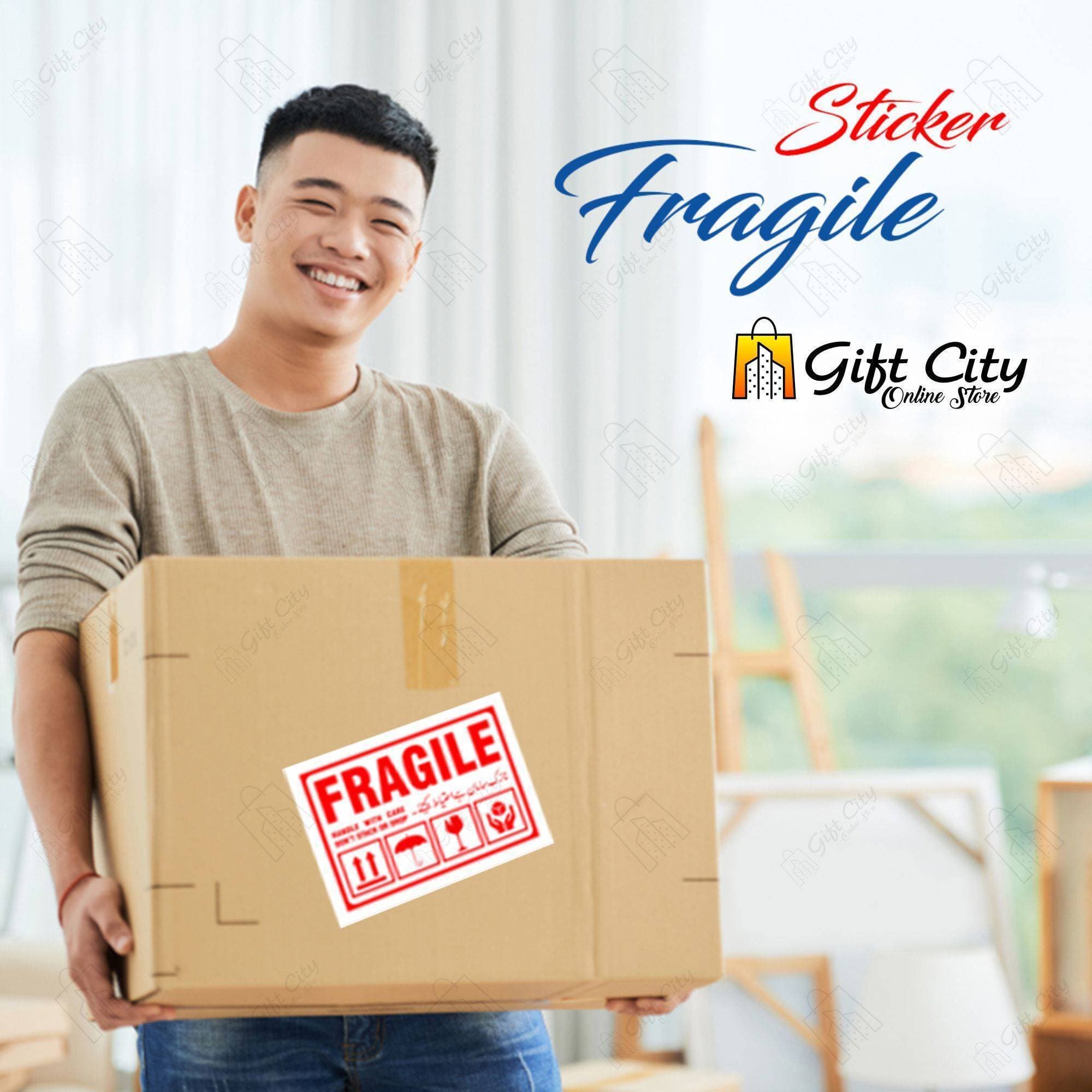 Handle With Care Fragile Stickers for Sensitive Products GIFT City - Pack 50