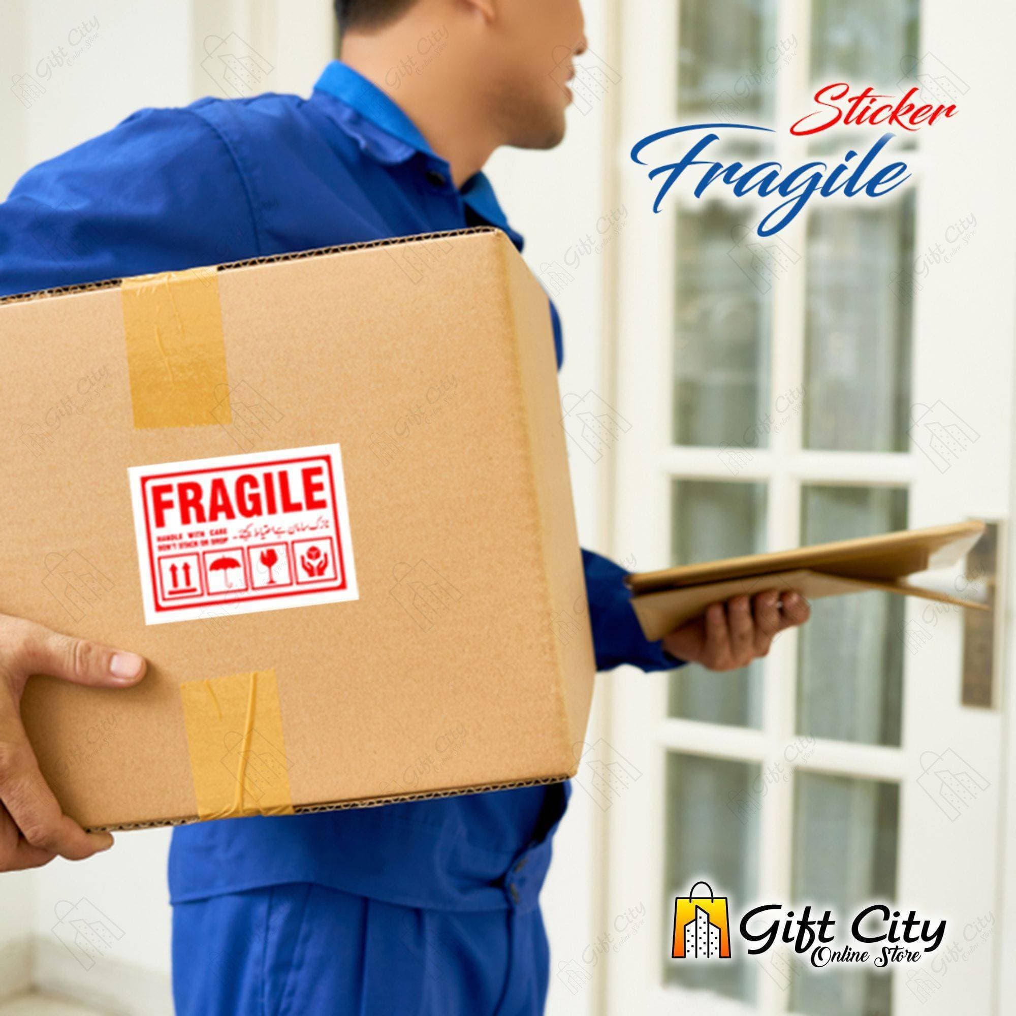 Handle With Care Fragile Stickers for Sensitive Products - GIFT City - Pack 100