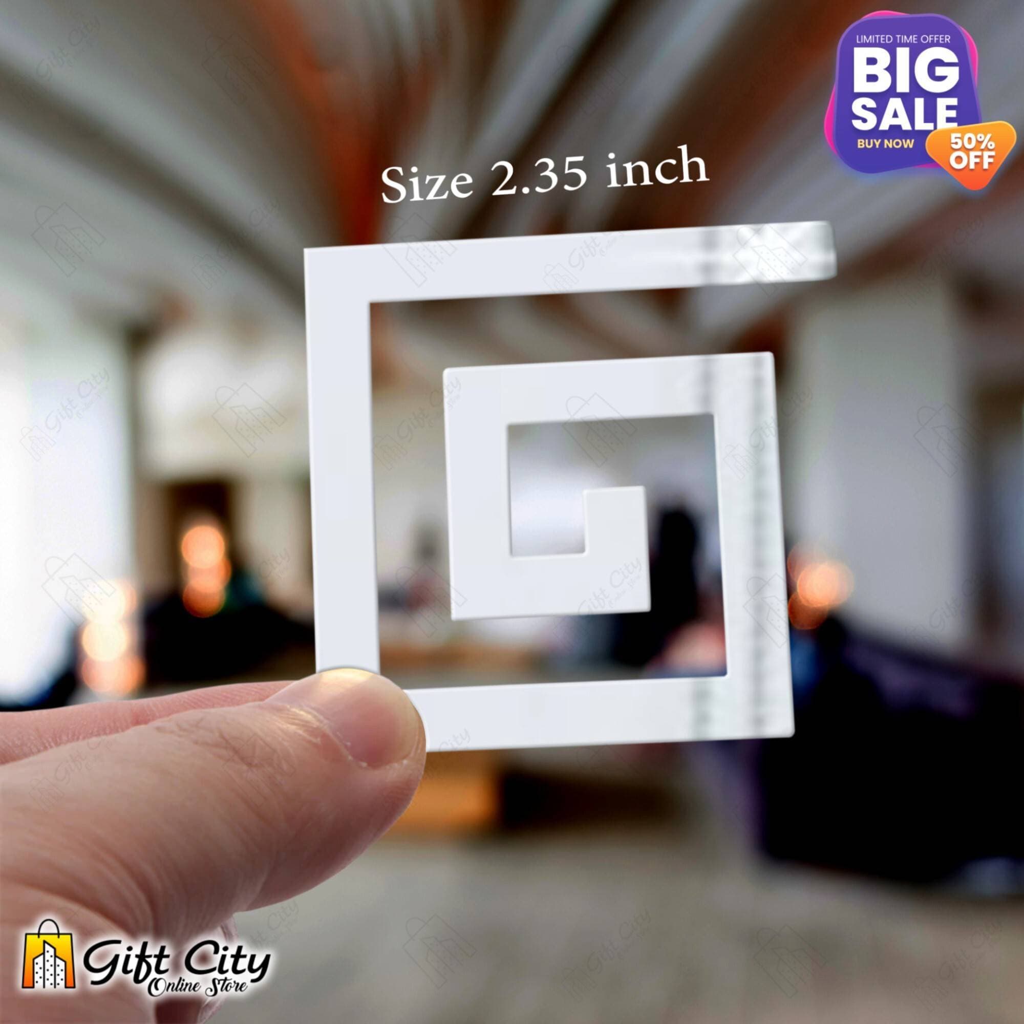 Self Adhesive Building Border Acrylic Silver Mirror Sticker Wall Art 10 Pcs 60*60mm