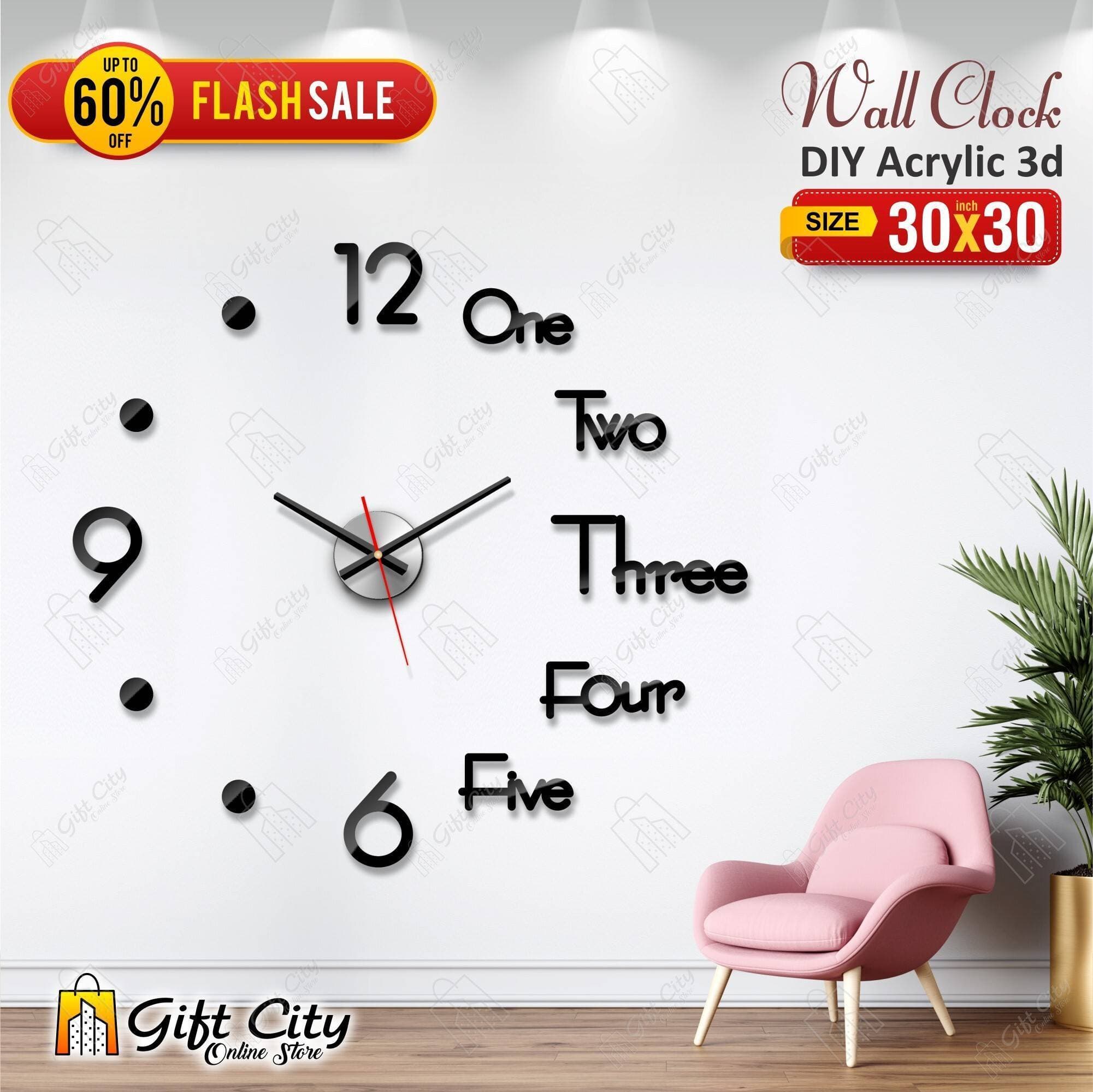 New Acrylic Alphabets Wall Clock - GCOS17