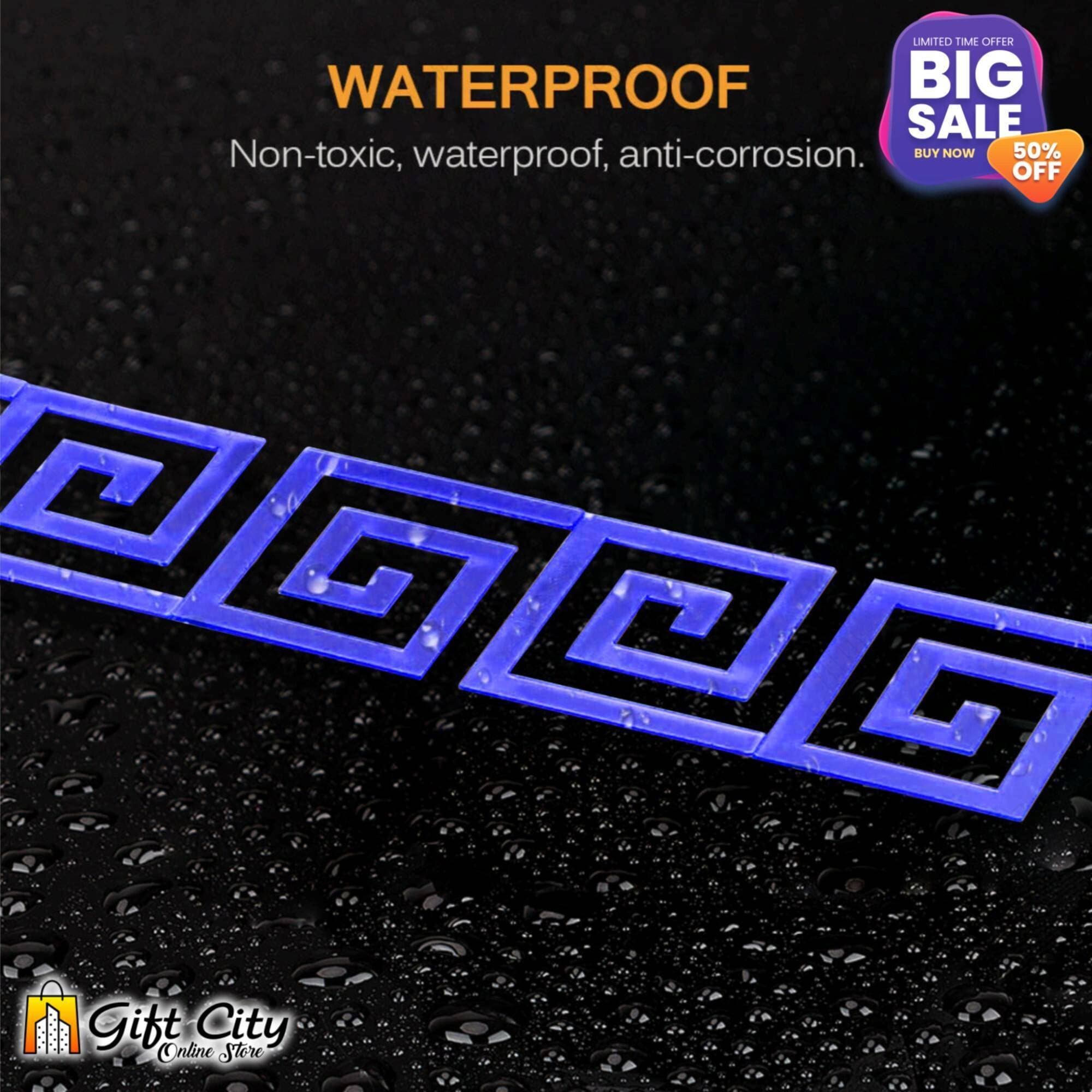 Blue Mirror Tile Sticker Acrylic Border pack of 5 Pcs 60*60m