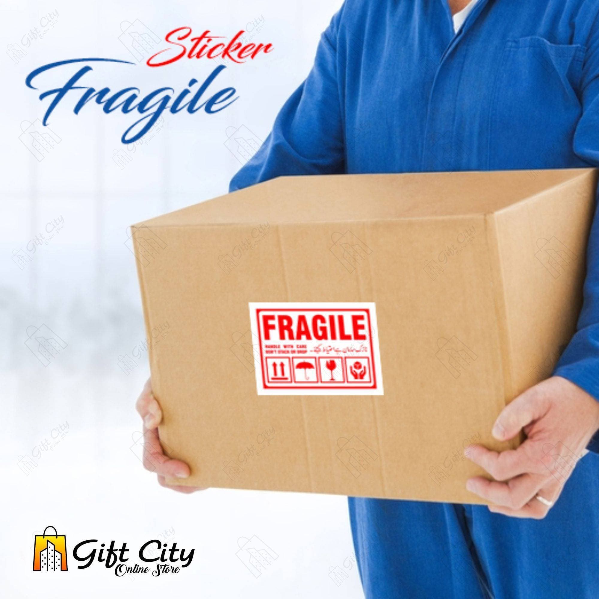Handle With Care Fragile Stickers for Sensitive Products - GIFT City - Pack 25