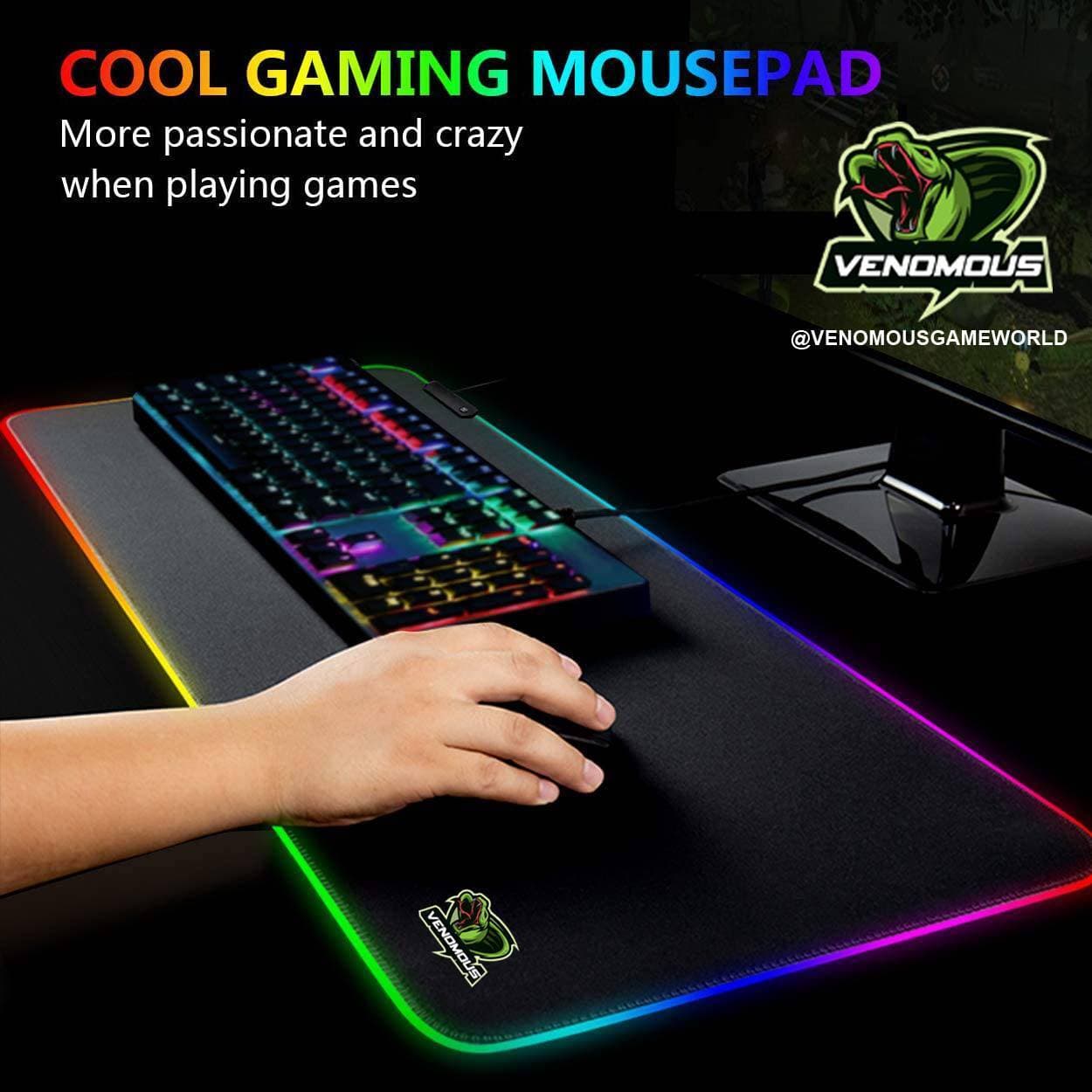 RGB Gaming Large Mousepad | Venomous RGB Gaming Mouse Pad Large (800×300mm)