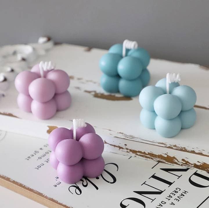 4 PCs, Pastel Bloom Bubble Candles Set,  Bubble Candles