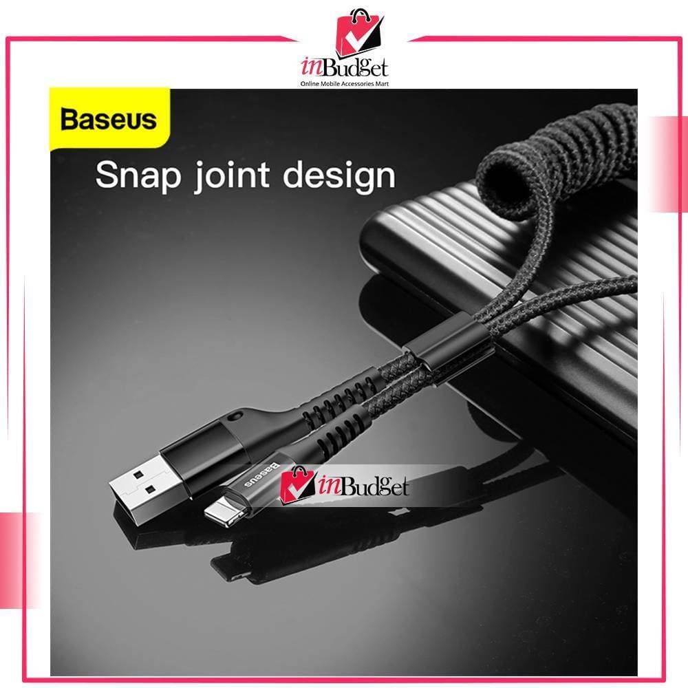 Baseus Spring USB Cable for iPhone Charger Quick Charging Data Cable USB for Styling Car for Storage Wire for iPhone X 8 7 6 6s (Red color)