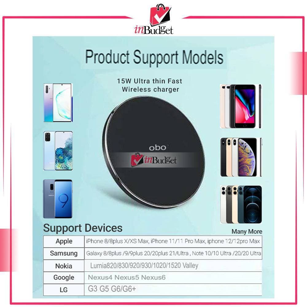 Baseus Abo Wireless Charger 15W Ultra Thin Qi Fast Charging Type C with Cable
