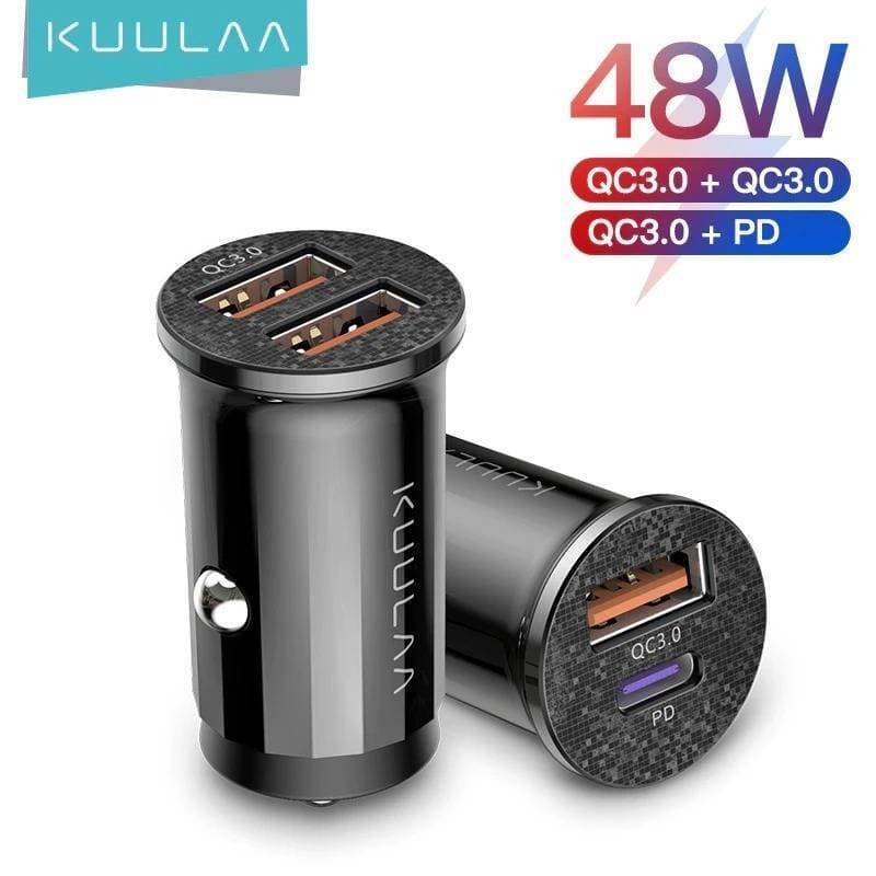 KUULAA  Dual Ports Fast Charging USB Car Charger Black - 42W - 1 Piece