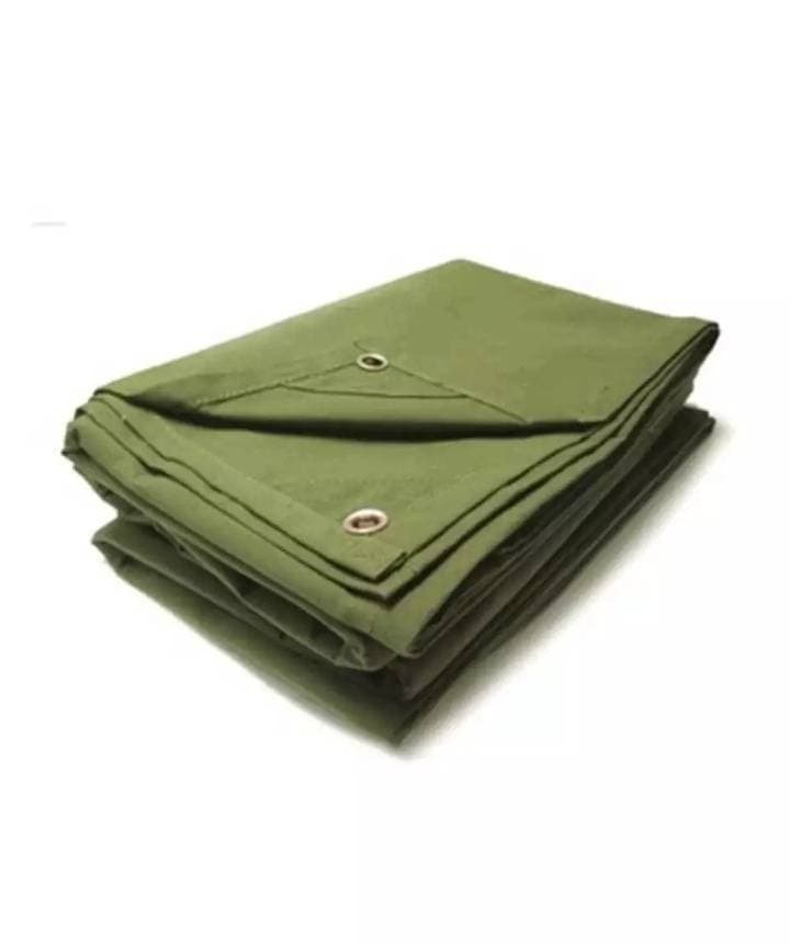 Large Heavy Duty Army Green Canvas Tarpal - 9ft X 12ft