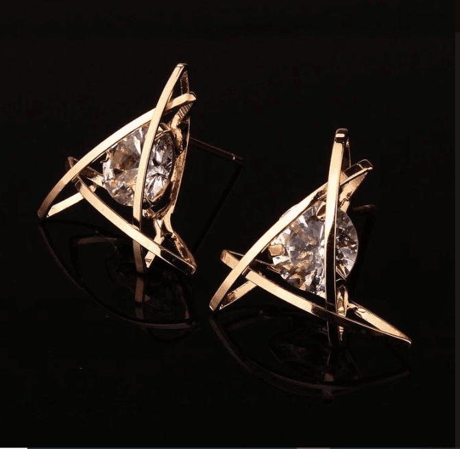 Zircon Triangle Earring