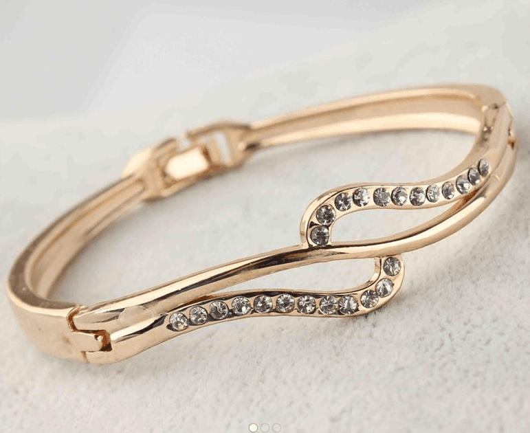 Fashionable Gold Filled Crystal Bracelet Bangle
