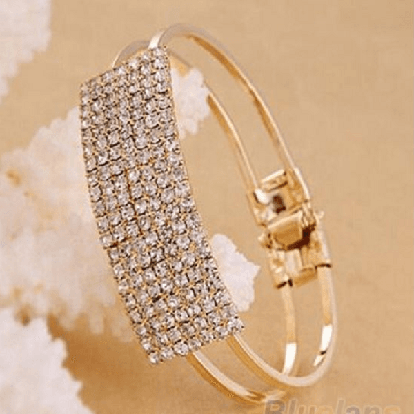 Elegant Crystal Cuff Wristband Bracelet