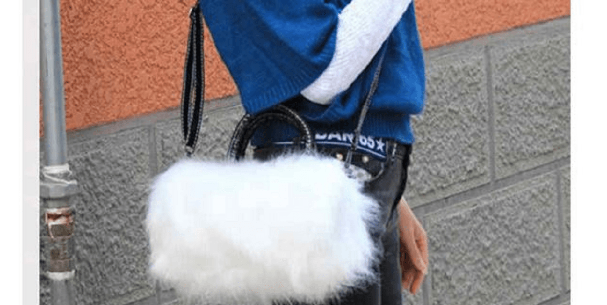 Rabbit Fur Shoulder Handbag