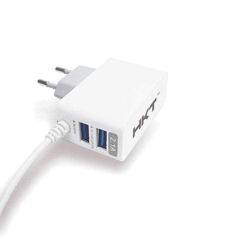 HKT Dual USB Port Travel Charger for Type C